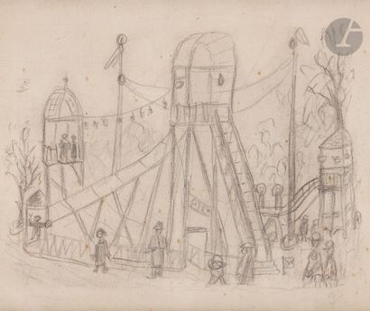 null Jean Puni known as POUGNY (1892-1956
)The Fair.
Black pencil.
Stamped lower...
