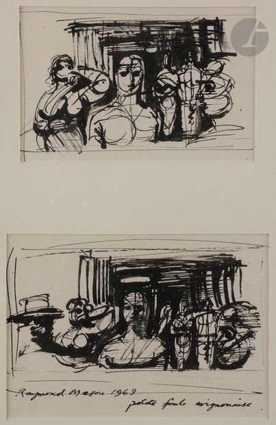 null Raymond MASON (1922-2010
)Small crowd in Avignon, 19632
inks.
One signed, dated...