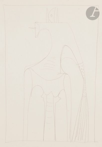 null Wifredo LAM (1902-1982
)Notebook of sketches and notes, some of them about the...
