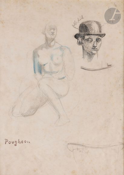 null Eugène Robert POUGHÉON (1886-1955
)Study for the Amazons, circa 1926Ink
and...