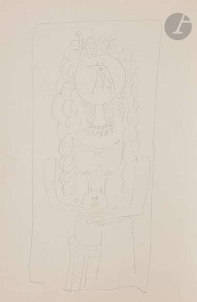 null Wifredo LAM (1902-1982
)Notebook of sketches and notes, some of them about the...