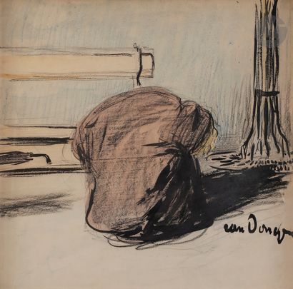 null Kees VAN DONGEN (1877-1968)
Le Banc parisien, 1901
Encre, aquarelle et fusain.
Signée...