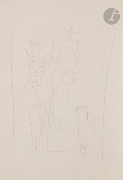 null Wifredo LAM (1902-1982
)Notebook of sketches and notes, some of them about the...