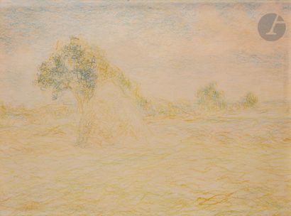 null Claude-Émile SCHUFFENECKER (1851-1934
)Landscape with a haystackPastel
.
Signed...