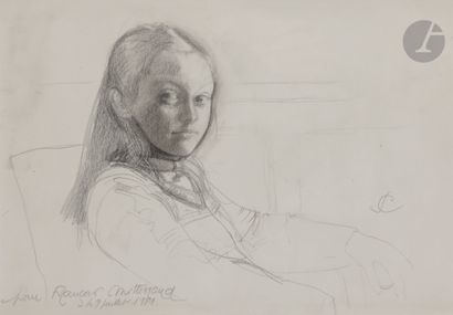null Pierre CARRON (né en 1932)
Jeune fille assise, 1981
Crayon et estompe.
Monogrammé,...