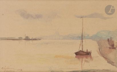 Albert LEBOURG (1849-1928
)Landscape of Holland,...