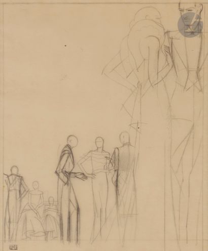 null Bernard BOUTET DE MONVEL (1884-1949
)La Soirée, Harper's BazaarPencil
on tracing.
Workshop...