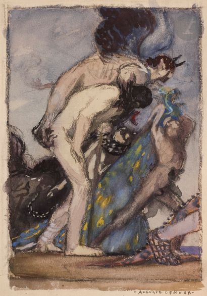 null Auguste LEROUX (1871-1954
)Each one his chimera - A heroic Death2
gouaches on...