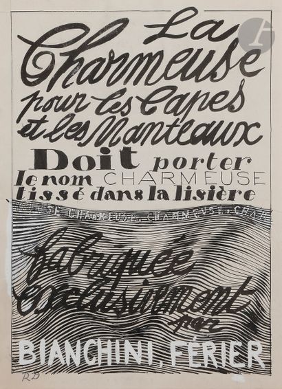 null Raoul DUFY (1877-1953)
Projets de publicités pour Bianchini-Férier
4 encres...