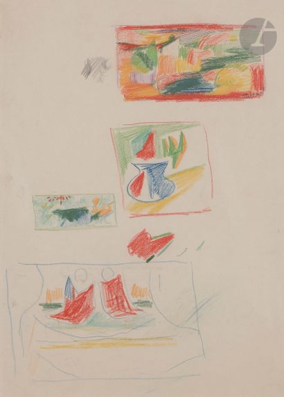 null Pierre Jacob dit TAL-COAT (1905-1985)
Tableaux - Mise en abîme, 1941
Crayon...