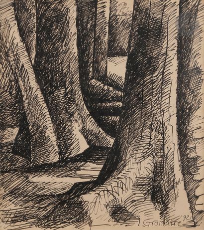 null Marcel GROMAIRE (1892-1971
)The Trees, 1921Ink
.
Signed and dated lower right.
22...