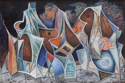 Henri GOETZ (1909-1989
)Composition, 1947Gouache
.
Signed,...