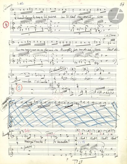 null Henri TOMASI. Autograph musical manuscript signed, Princesse Pauline, opéra-bouffe,...
