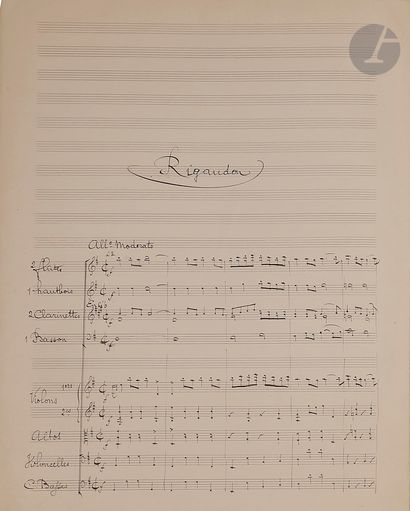 André MESSAGER (1853-1929). Manuscrit musical...