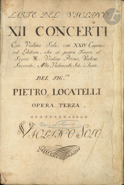 Pietro LOCATELLI (1695-1764). Manuscrit musical,...