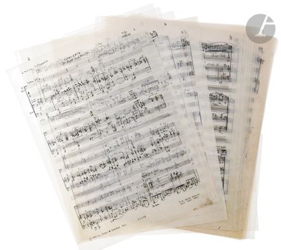 null Maurice OHANA (1913-1992). Autograph music manuscript signed, Concerto for cello...
