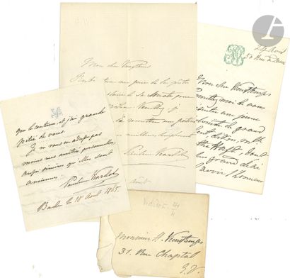 null Pauline VIARDOT (1821-1910). 3 L.A.S., 1865 and n.d., to Henri Vieuxtemps; 5...