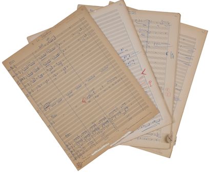 null Manuel ROSENTHAL (1904-2003). Manuscrit musical autographe signé, [Six Chansons...
