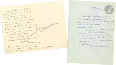  - Emmanuel CHABRIER]. 12 L.A.S. and 2 L.S. addressed to Robert Brussel, 1899-1911....