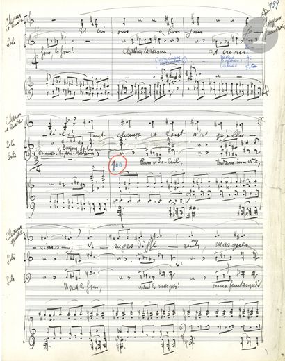 null Henri TOMASI. Autograph musical manuscript signed, Princesse Pauline, opéra-bouffe,...