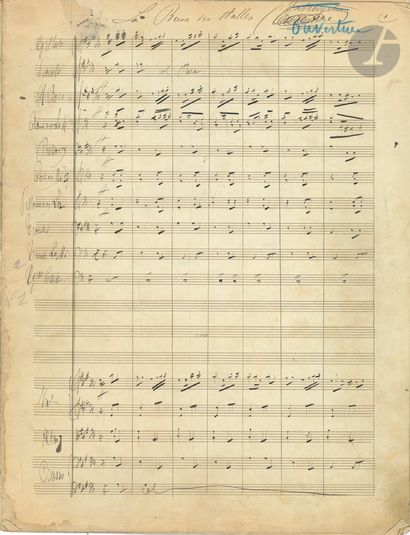 null Louis VARNEY (1844-1908). Manuscrit musical autographe, La Reine des Halles,...