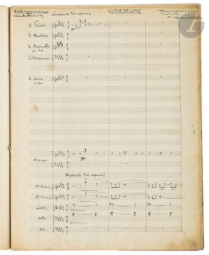 André CAPLET (1878-1925). Manuscrit musical...