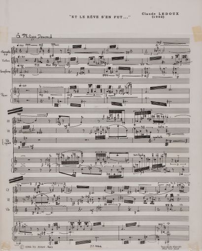 Claude LEDOUX (né 1960). Manuscrit musical...