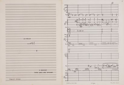 null Alain BANCQUART (né 1934). Manuscrit musical autographe signé, Ombre éclatée,...
