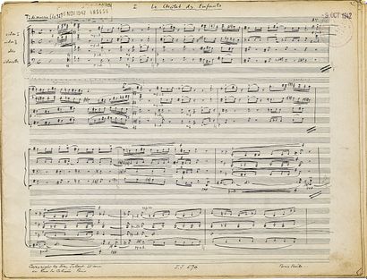 null Manuel ROSENTHAL (1904-2003). Manuscrit musical autographe signé, Les Soirées...