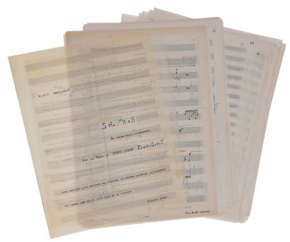 null Alain BANCQUART (born 1934). Autograph musical manuscript, Strophes for mixed...