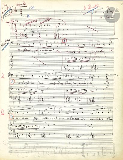 null Henri TOMASI. Manuscrit musical autographe signé, Princesse Pauline, opéra-bouffe,...