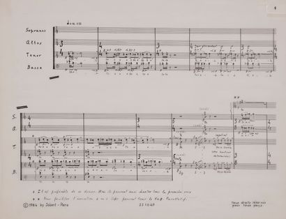 null Félix IBARRONDO (né 1943). Manuscrit musical autographe signé, Trois Chœurs...