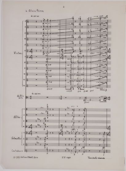 null Félix IBARRONDO (né 1943). Manuscrit musical autographe, Nayan pour alto solo...