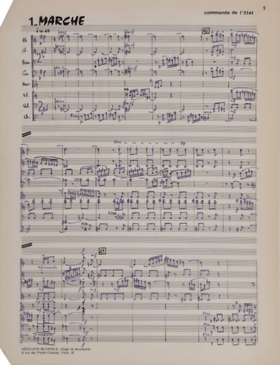 null Lucien GUÉRINEL (né 1930). Manuscrit musical autographe, Quatre Préludes pour...