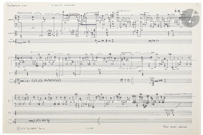 null Philippe BOESMANS (né 1936). Manuscrit musical autographe, Fanfare I pour piano,...