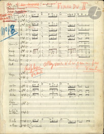 null Xavier LEROUX (1863-1919). Manuscrit musical autographe signé, La Fille de Figaro,...