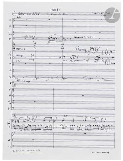 null TÔN-THÂT Tiêt (born 1933). Autograph musical manuscript signed, Holly (film...