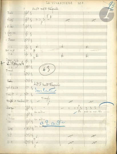 null Benjamin GODARD (1849-1895) et Paul VIDAL (1863-1931). Manuscrit musical autographe,...