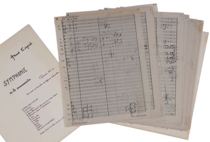 null Ahmed ESSYAD (né 1938). Manuscrit musical autographe signé, Symphonie en 2 mouvements ;...