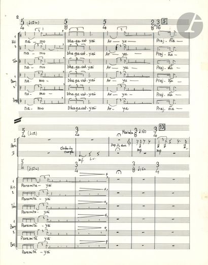 null TÔN-THÂT Tiêt (born 1933). Autograph musical manuscript, Prajña Paramita, 1988;...