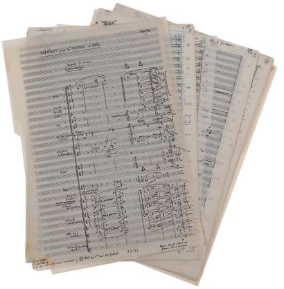 null Serge NIGG (1924-2008). Manuscrit musical autographe signé, Prémisses pour les...