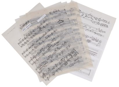 null Lucien GUÉRINEL (né 1930). Manuscrit musical autographe, Cadence pour clavecin,...