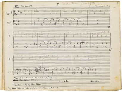 null Manuel ROSENTHAL (1904-2003). 3 autograph music manuscripts signed, Three Pieces...