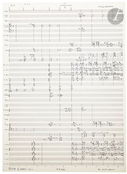 null Philippe BOESMANS (né 1936). Manuscrit musical autographe, Intervalles pour...