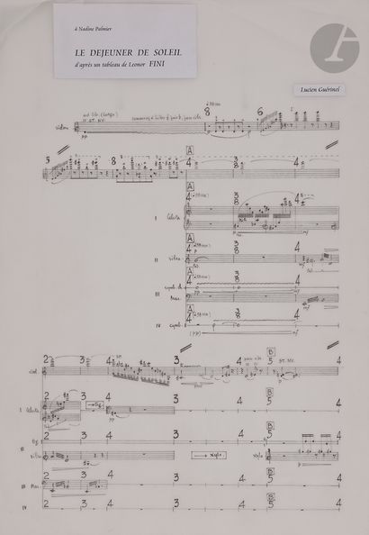 Lucien GUÉRINEL (né 1930). Manuscrit musical...