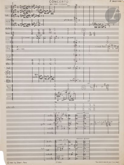 Philippe BOESMANS (né 1936). Manuscrit musical...