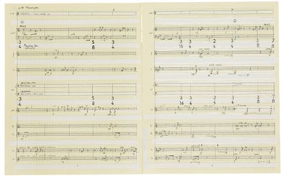 null Nicolas VÉRIN (né 1958). 2 manuscrits musicaux autographes, Projections obliques,...