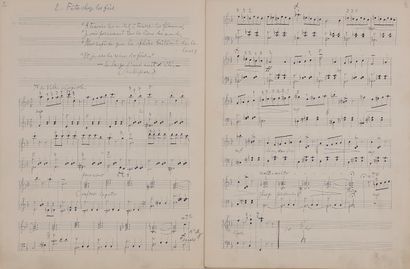 null Henri CLIQUET-PLEYEL (1864-1963). Manuscrit musical autographe signé, Cliquettes...