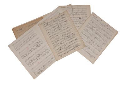 null Monique GABUS (1924-2011). Manuscrit musical autographe, Sonate pour violon...