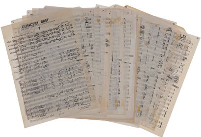 null Gérard MASSIAS (born 1933). Autograph musical manuscript, Concert bref for piano,...